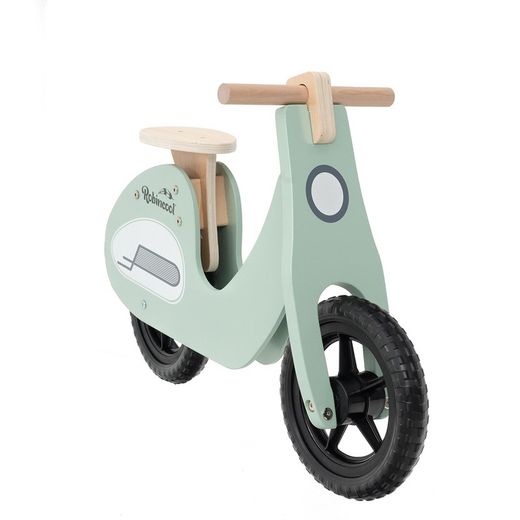 Montessori-style ride-on bike made of aquamarine wood, 73x27x50 cm | motorbike
