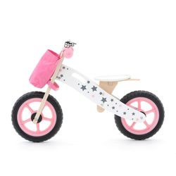 Montessori-style ride-on bike made of wood in pink, 83x36x55 cm | Street Circuit
