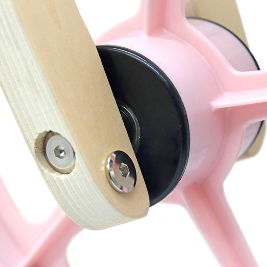 Bicicleta correpasillos montessori de madera en rosa y natural, 85 x 38 x 47 cm | Little Pilot