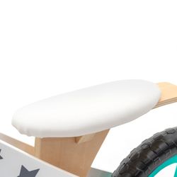Montessori-style ride-on bicycle made of wood in turquoise color, 83x36x55 cm | Street Circuit