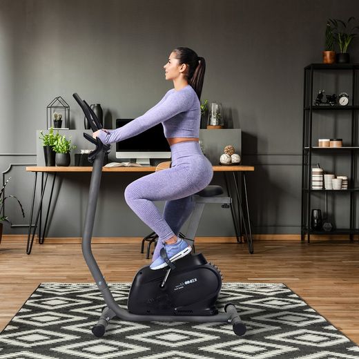 Vélo d'appartement motorisé avec moniteur de fréquence cardiaque sur le guidon et l'écran | Série Keboo 900