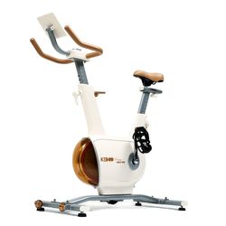 Bicicleta estática vintage de acero en blanco, 105 x 45 x 117 cm | Serie 900