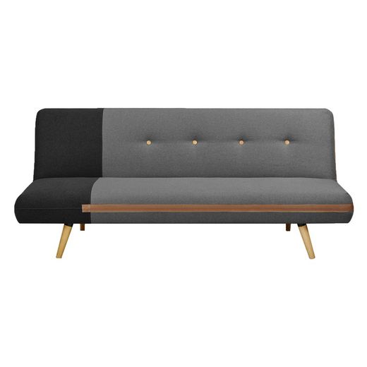 Sofá Cama Pärumm Bicol Negro/Gris 186x87x79 cm