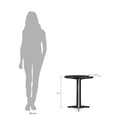 Grand OSLO | Table d'appoint en bois noir Ø50 x 53 cm