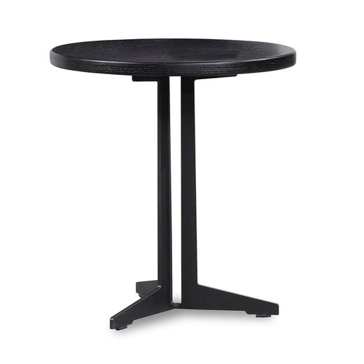 Grand OSLO | Table d'appoint en bois noir Ø50 x 53 cm