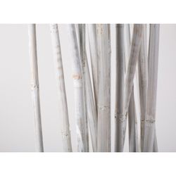 Biombo com base de bambu e metal branco/preto em conserva, 90x30x200 cm