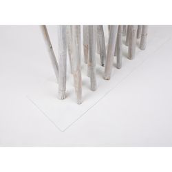 Biombo com base de bambu e metal branco/preto em conserva, 90x30x200 cm