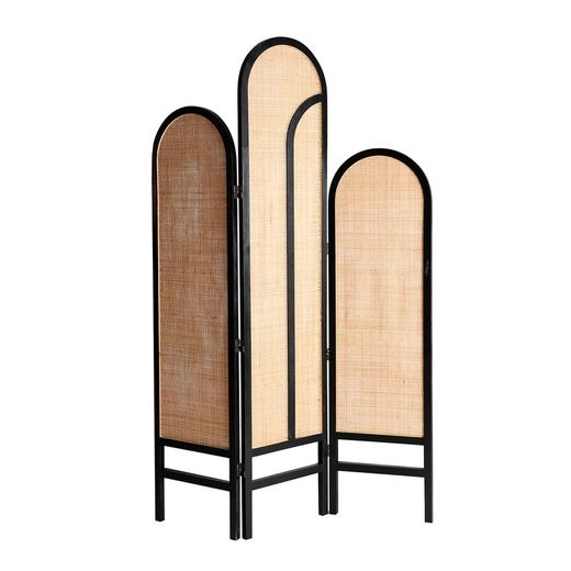 Svart och naturlig furu och DM-skärm, 120 x 3 x 180 cm | Beilen