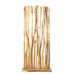 Paravento Rami di Teak Naturale, 90x26x185 cm