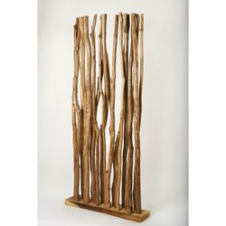 Paravento Rami di Teak Naturale, 90x26x185 cm