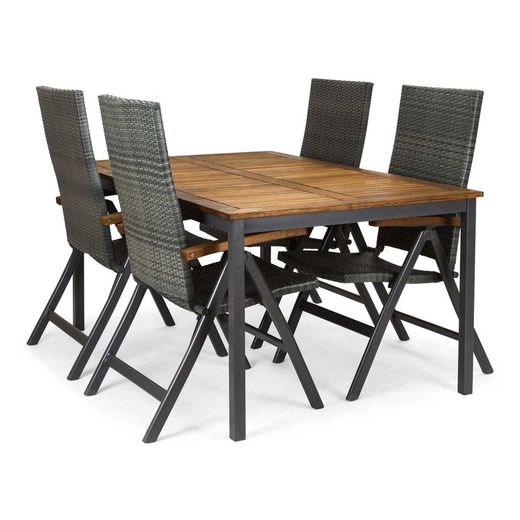 BLACKBIRD - FSC Eucalyptus Wood and Aluminum Kardin Table 160x100x74 cm
