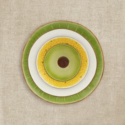 Avocado bowl made of earthenware in brown and green, 14.3 x 14 x 7.5 cm | Tropical Fruits
