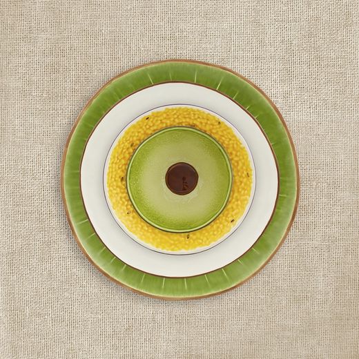 Avocado bowl made of earthenware in brown and green, 14.3 x 14 x 7.5 cm | Tropical Fruits