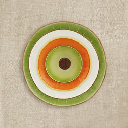 Avocado bowl made of earthenware in brown and green, 14.3 x 14 x 7.5 cm | Tropical Fruits