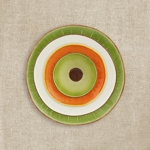 Avocado bowl made of earthenware in brown and green, 14.3 x 14 x 7.5 cm | Tropical Fruits