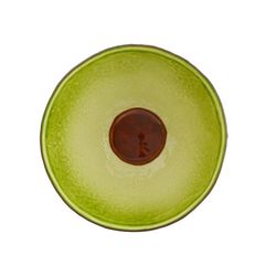 Avocado bowl made of earthenware in brown and green, 14.3 x 14 x 7.5 cm | Tropical Fruits