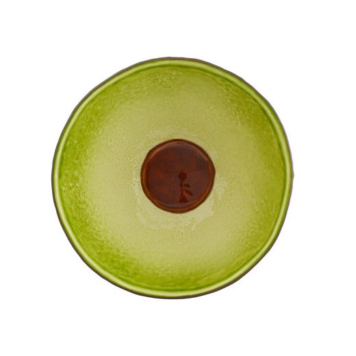 Avocado bowl made of earthenware in brown and green, 14.3 x 14 x 7.5 cm | Tropical Fruits