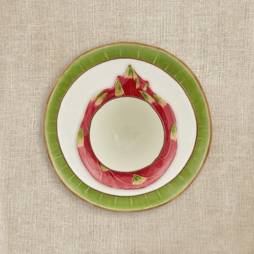 Coco bowl made of brown and white earthenware, 13.7 x 13.5 x 7.5 cm | Tropical Fruits