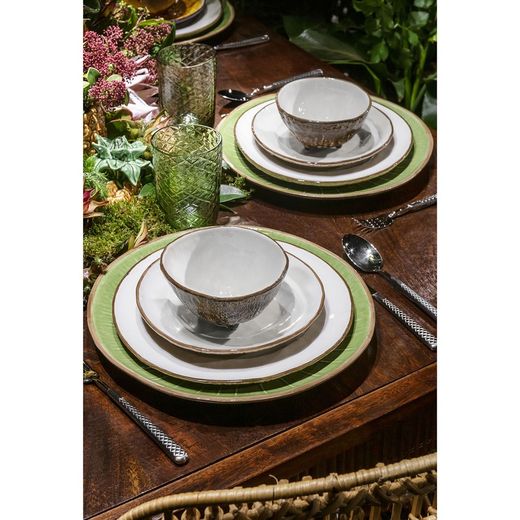 Coco bowl made of brown and white earthenware, 13.7 x 13.5 x 7.5 cm | Tropical Fruits