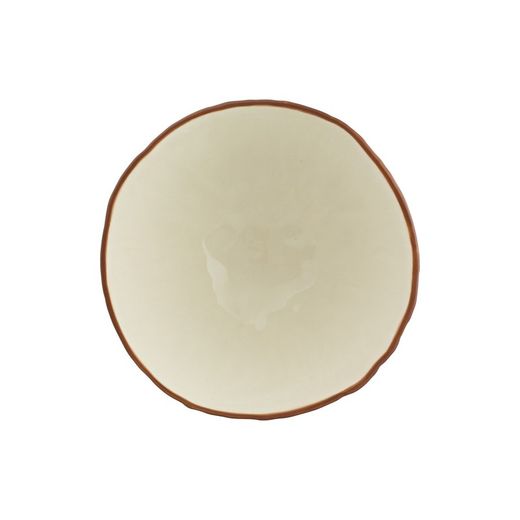 Coco bowl made of brown and white earthenware, 13.7 x 13.5 x 7.5 cm | Tropical Fruits