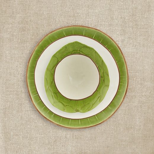 Coco bowl made of brown and white earthenware, 13.7 x 13.5 x 7.5 cm | Tropical Fruits