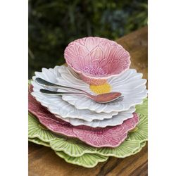 Service de table en faïence 18 pièces Dalia rose | Maria Flor