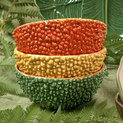 Earthenware bowl in yellow and orange, Ø 16.7 x 8 cm | Amazon