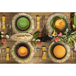 Earthenware bowl in yellow and orange, Ø 16.7 x 8 cm | Amazon