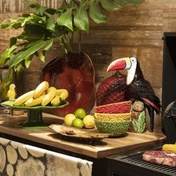 Earthenware bowl in yellow and orange, Ø 16.7 x 8 cm | Amazon