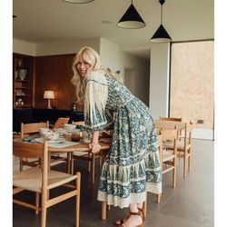 Beige and multicolor earthenware bowl, 15.6 x 15.8 x 7.9 cm | Cloudy Butterflies