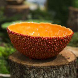 Earthenware bowl in red and orange, Ø 16.7 x 8 cm | Amazon