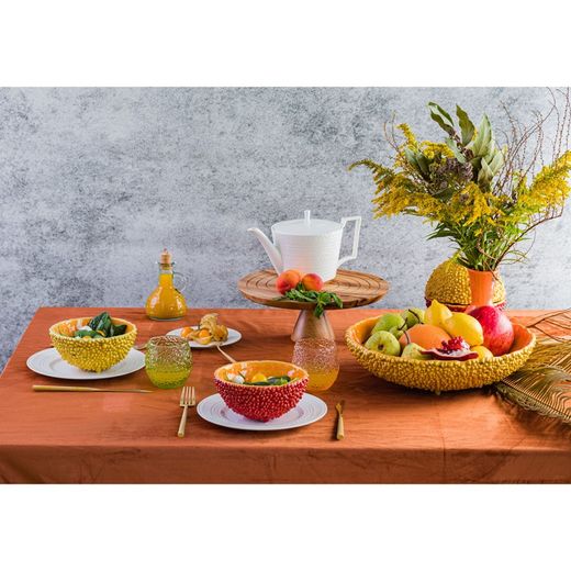 Earthenware bowl in red and orange, Ø 16.7 x 8 cm | Amazon