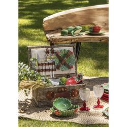 Bol en faïence rouge et vert, 13,5 x 11 x 4 cm | Fraises