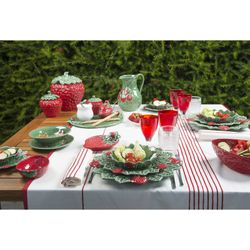 Bol en faïence rouge et vert, 13,5 x 11 x 4 cm | Fraises