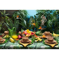 Green earthenware bowl, 28 x 13.9 x 11.8 cm | Banana Madeira