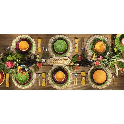 Earthenware bowl in green and orange, Ø 16.7 x 8 cm | Amazon