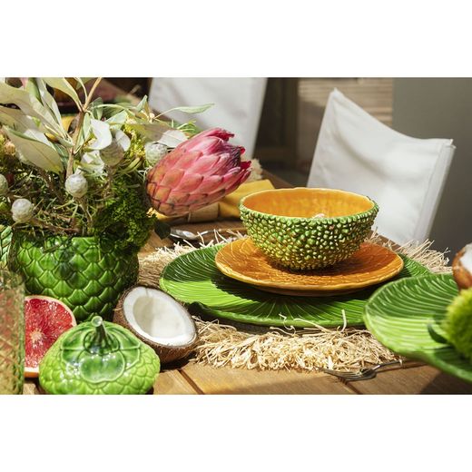 Earthenware bowl in green and orange, Ø 16.7 x 8 cm | Amazon