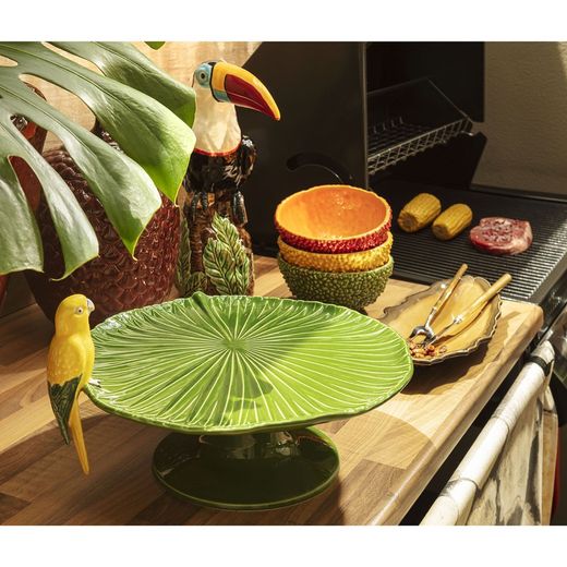 Earthenware bowl in green and orange, Ø 16.7 x 8 cm | Amazon