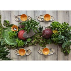 Earthenware bowl in green and orange, Ø 16.7 x 8 cm | Amazon