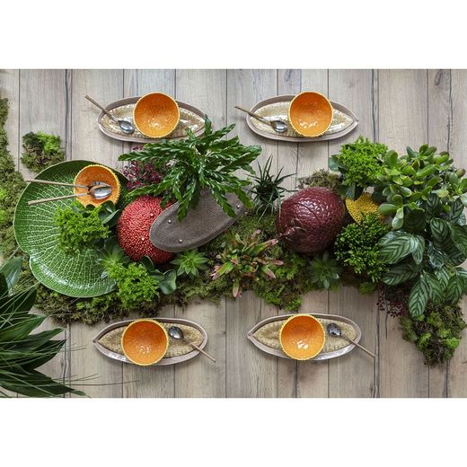 Earthenware bowl in green and orange, Ø 16.7 x 8 cm | Amazon