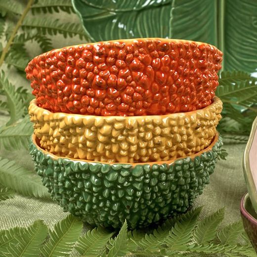 Earthenware bowl in green and orange, Ø 16.7 x 8 cm | Amazon