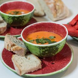 Earthenware bowl in green and red, Ø 13.5 x 7.5 cm | Watermelon