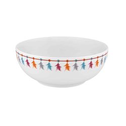 Vajilla de 18 piezas de porcelana en blanco y multicolor | Atrapasueños