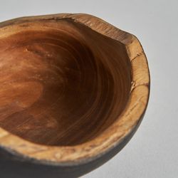 Teakhouten schaal in zwart en naturel, Ø 15 x 9 cm | Zegenen