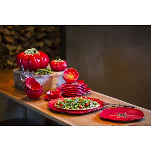 Large red earthenware bowl, 16.1 x 16.1 x 8 cm | Tomato