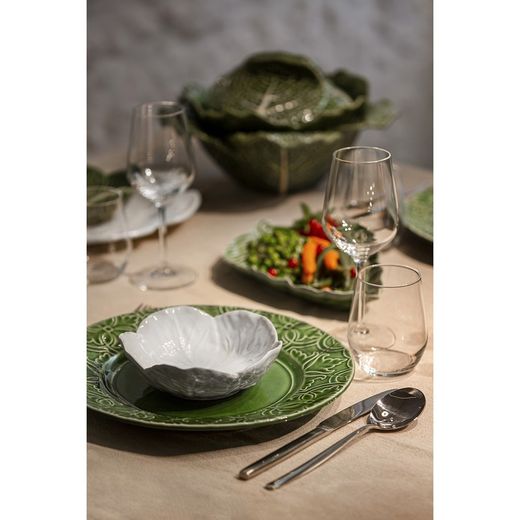 White earthenware bowl L, Ø 17.5 x 6 cm | White cabbage