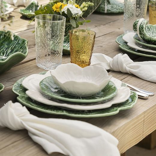 White earthenware bowl L, Ø 17.5 x 6 cm | White cabbage