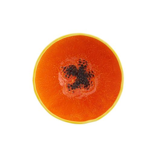 Papaya bowl made of yellow and orange earthenware, 14.2 x 14.2 x 7.5 cm | Tropical Fruits