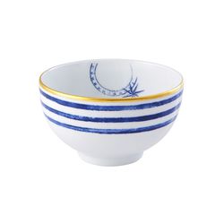 Selection porcelain rice bowl in blue, white and gold, 11 x 11 x 6.5 cm | Transatlântica