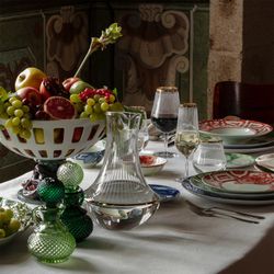 Antique Red and White Porcelain Cereal Bowl, 16.8 x 16.8 x 4.7 cm | The Meaning